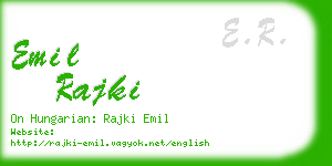 emil rajki business card